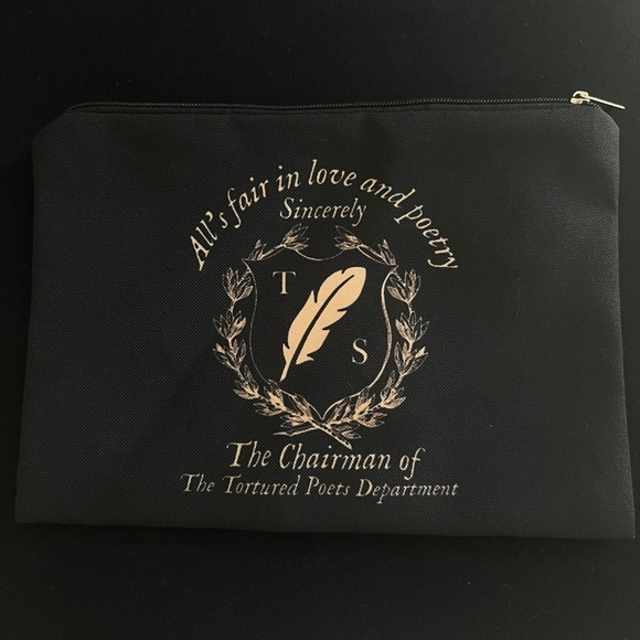 Fanmade Taylor Swift Tortured Poets Department Zipper Makeup Bag Travel Size - Picture 1 of 2